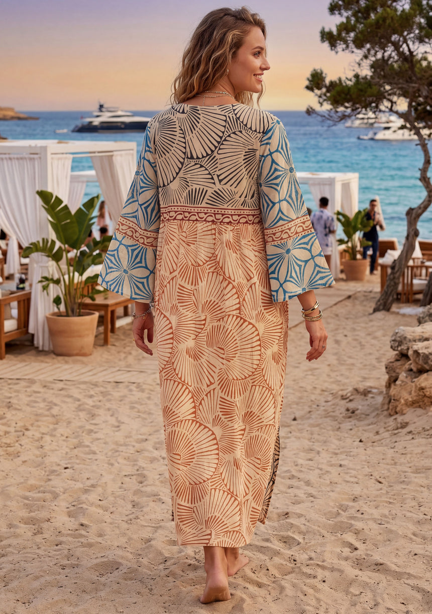 Vestido largo de algodón para mujer - Griva