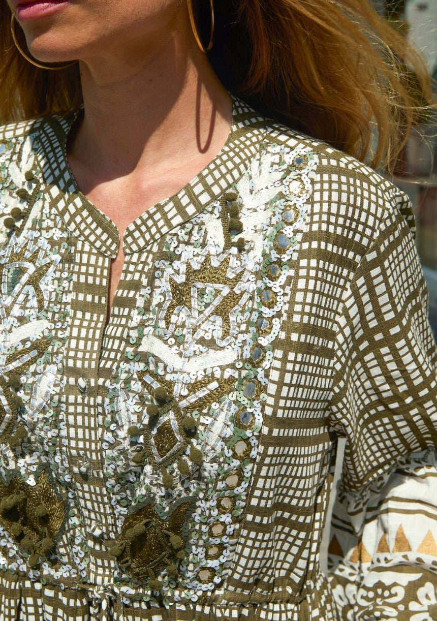 ibBan Women's Long Tunic Cheka | Artisan | One Size