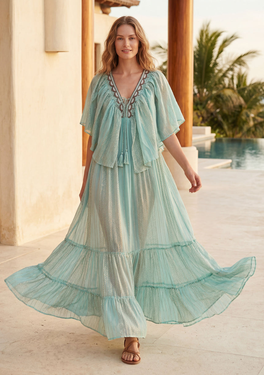 Vestido maxi de algodón para mujer - Safina