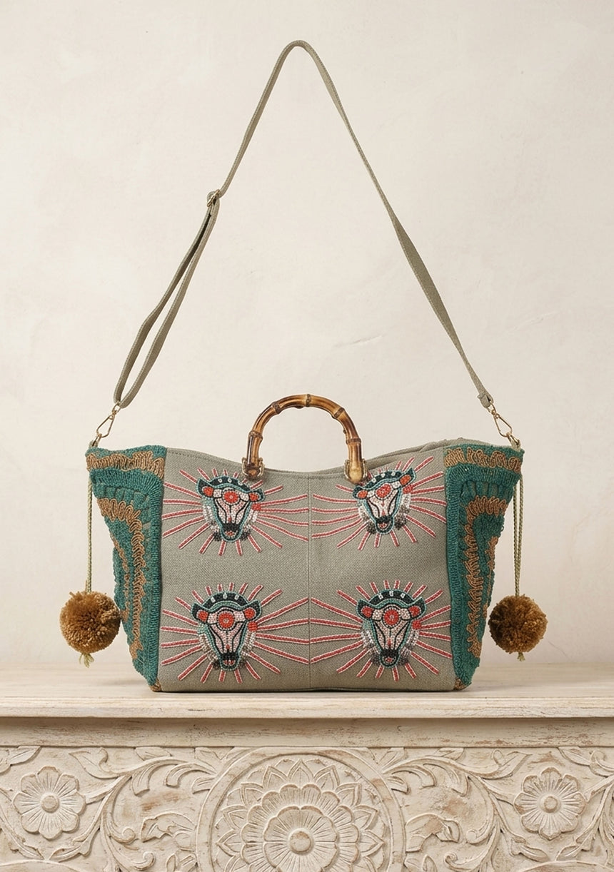 Bolso de lona bordado para mujer - Supirya