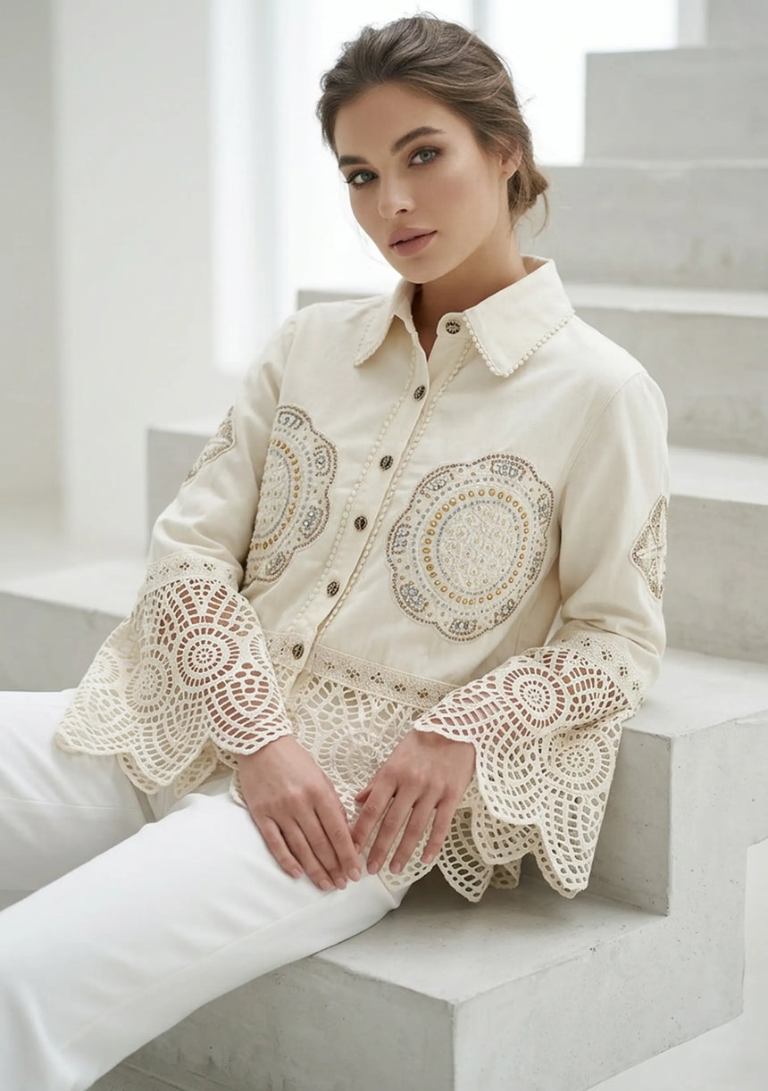 Chaqueta vaquera artesanal de mujer - Ishila
