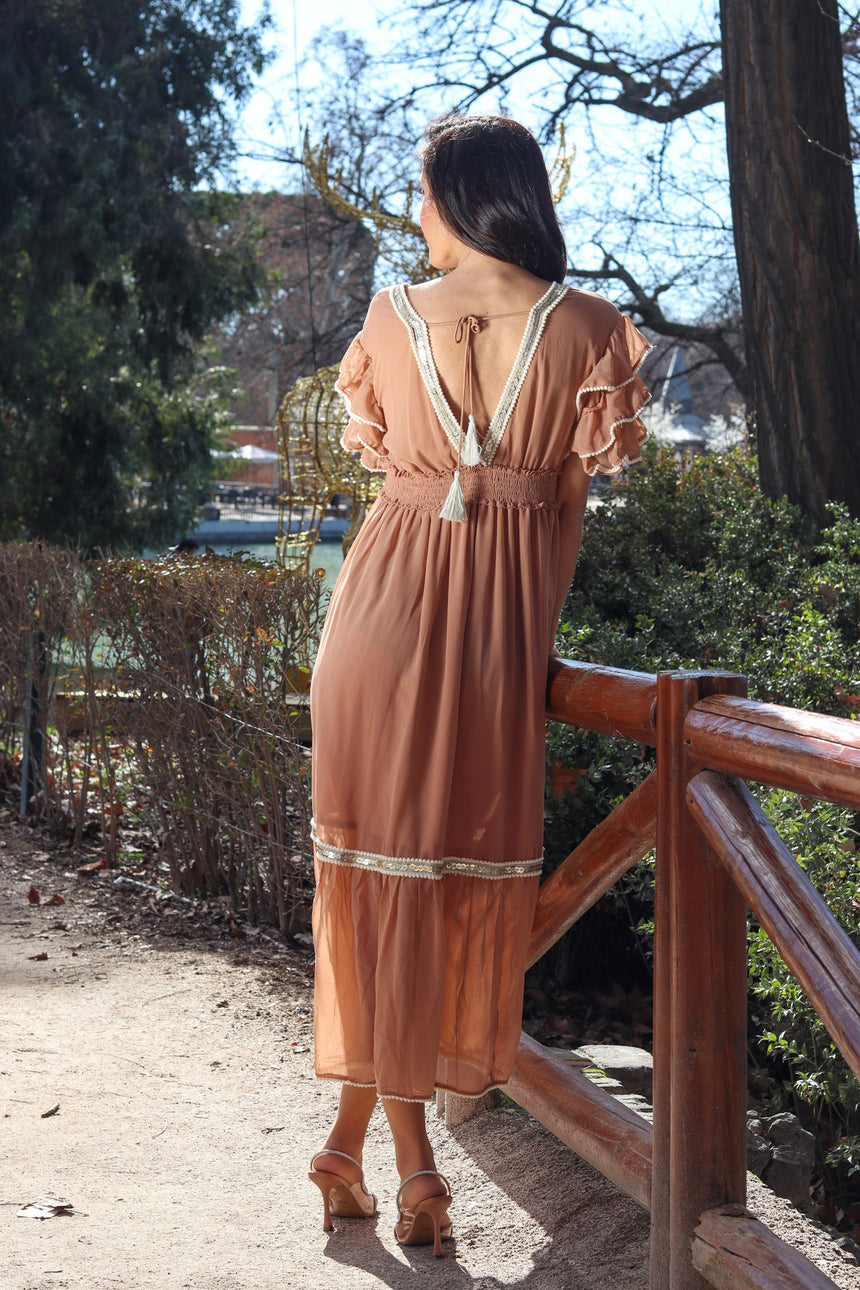 ibBan Premium Georgette Long Dress with Hand Embroidery - Areez Long Dress
