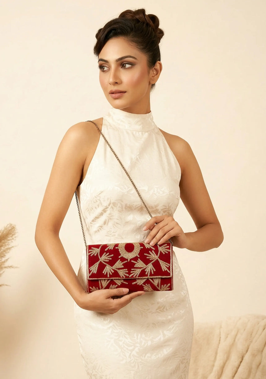 Women's Embroidered Canvas Wallat - Areeba