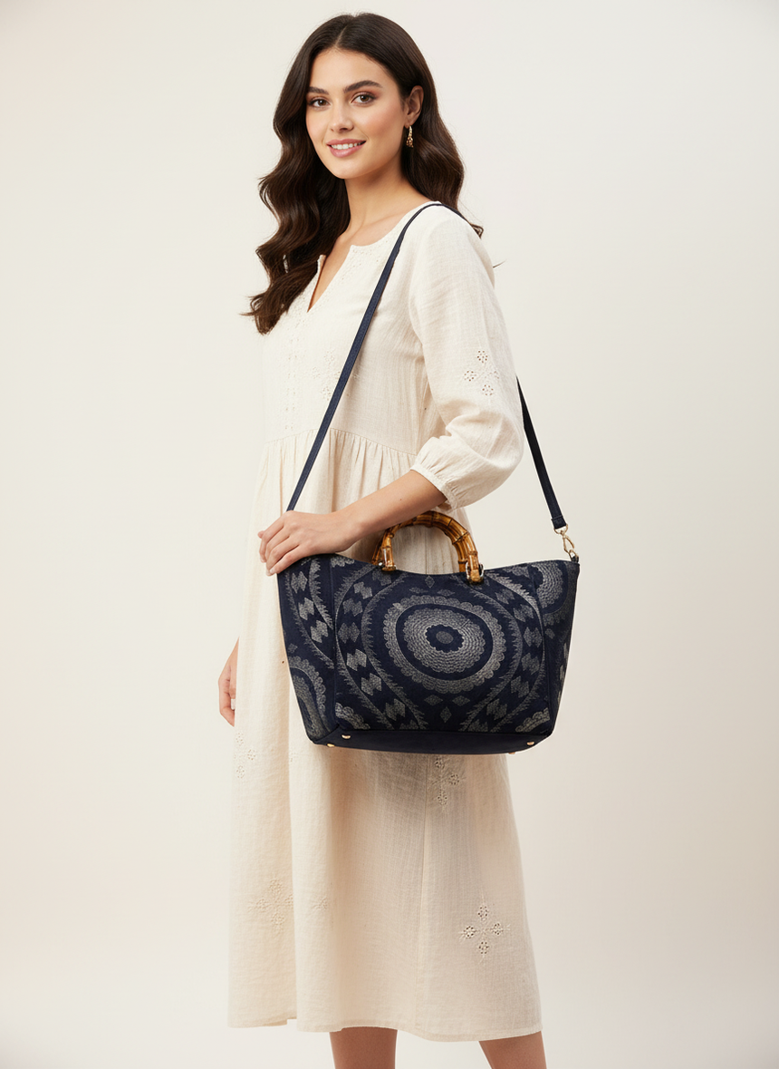 Bolso de lona bordado para mujer - Cotri