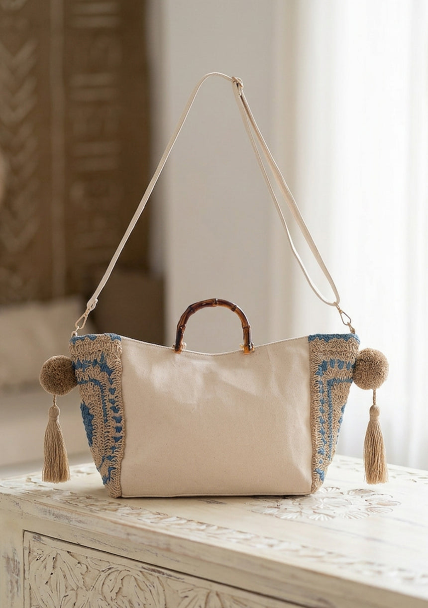 Bolso de lona bordado para mujer - Lea