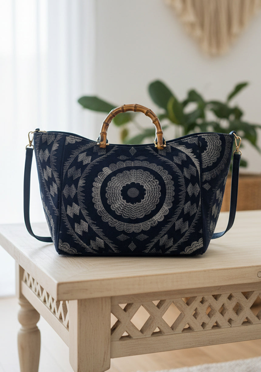 Bolso de lona bordado para mujer - Cotri