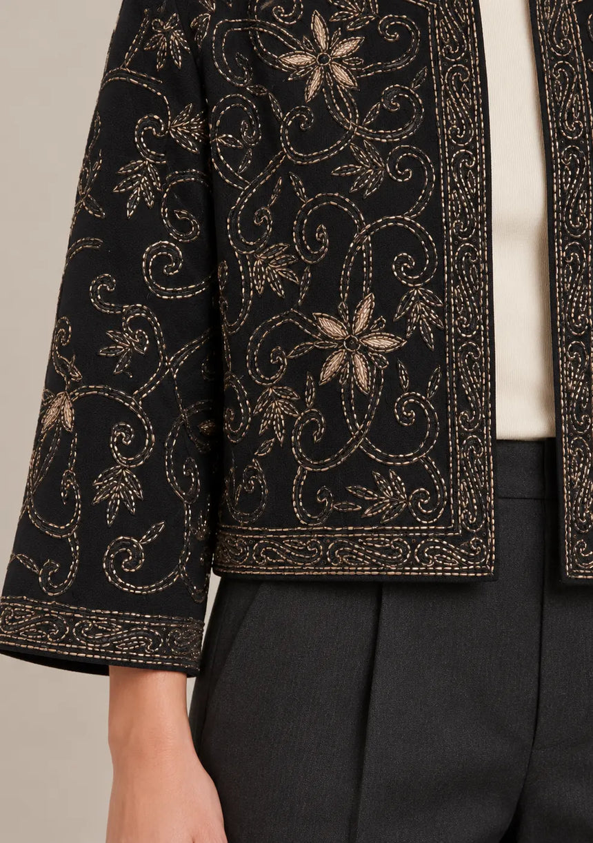 ibBan Women’s Jacket with Hand Embroidered Beadwork - Aviora