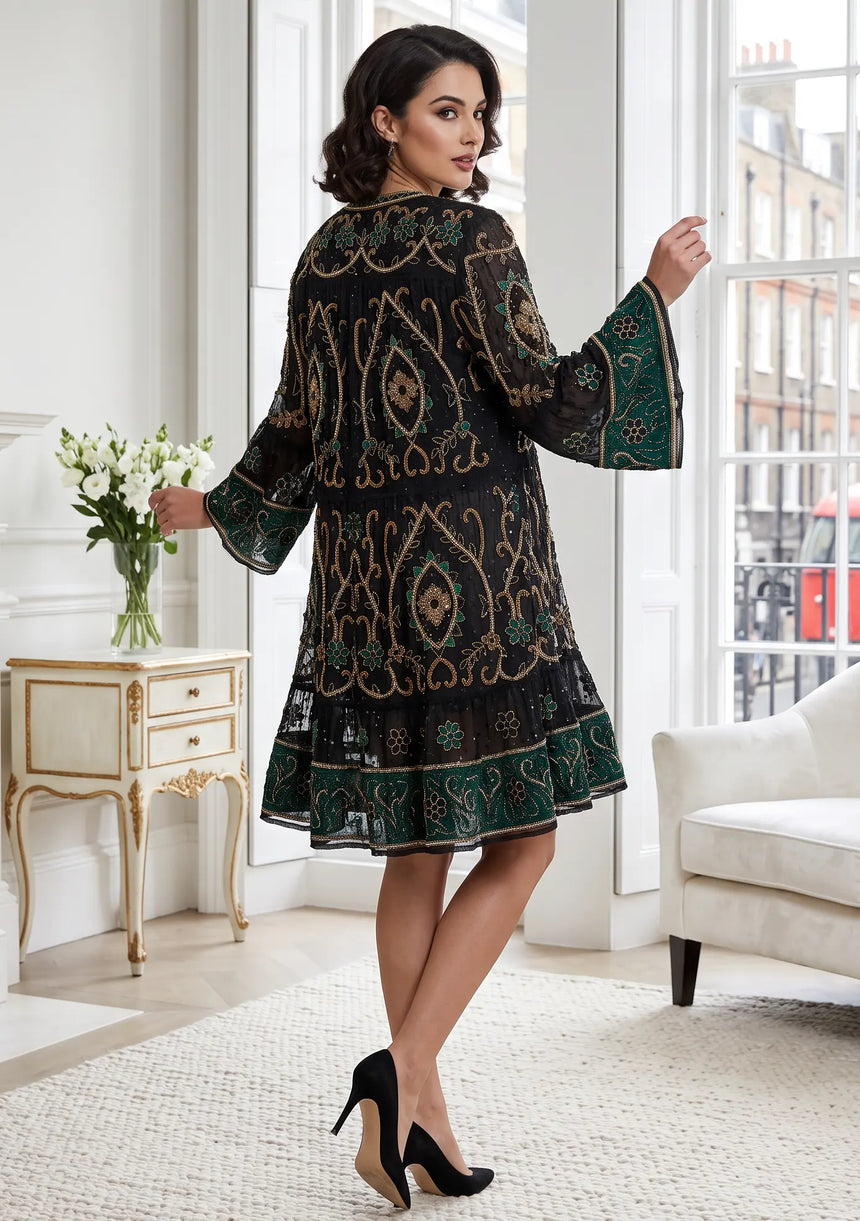 ibBan Luxury Hand Embroidered Short Tunic -Abiba Short Tunic