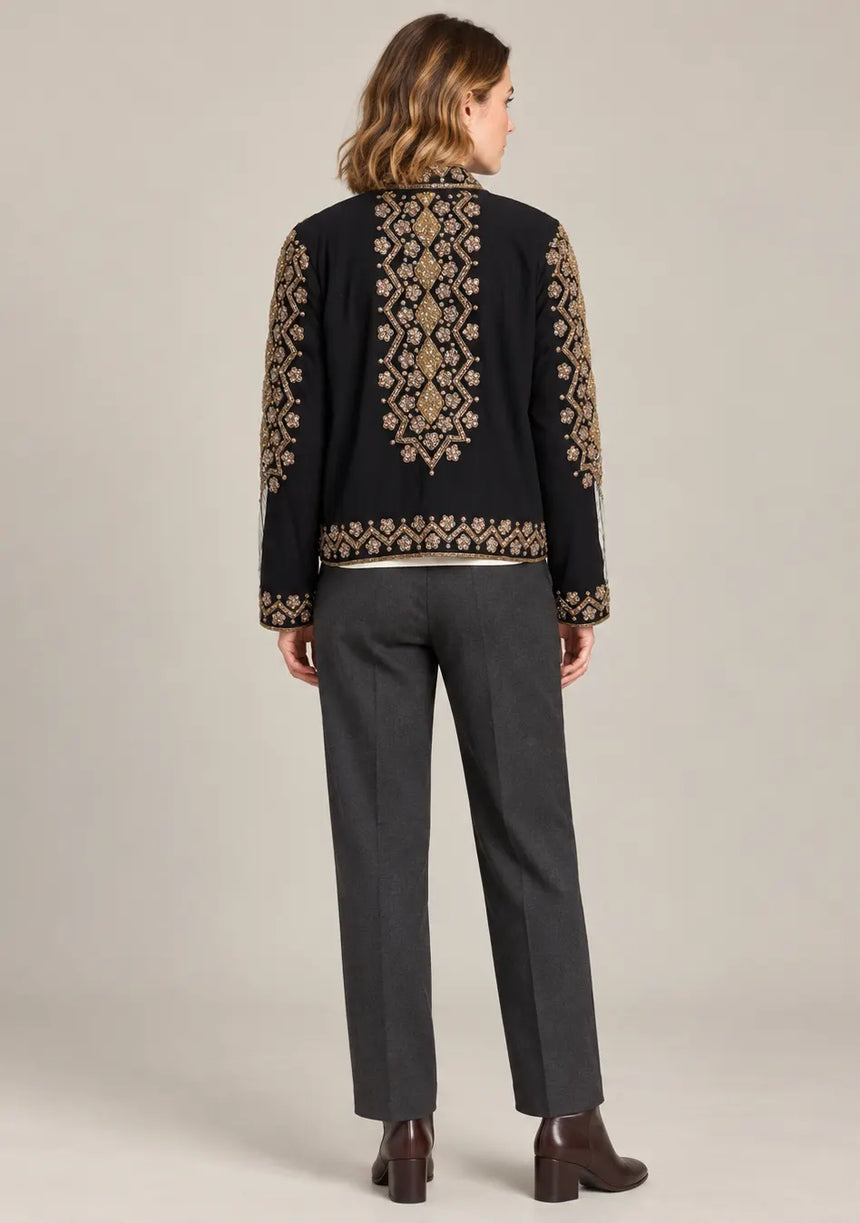 ibBan Women’s Jacket with Hand Embroidered Beadwork - Mabel