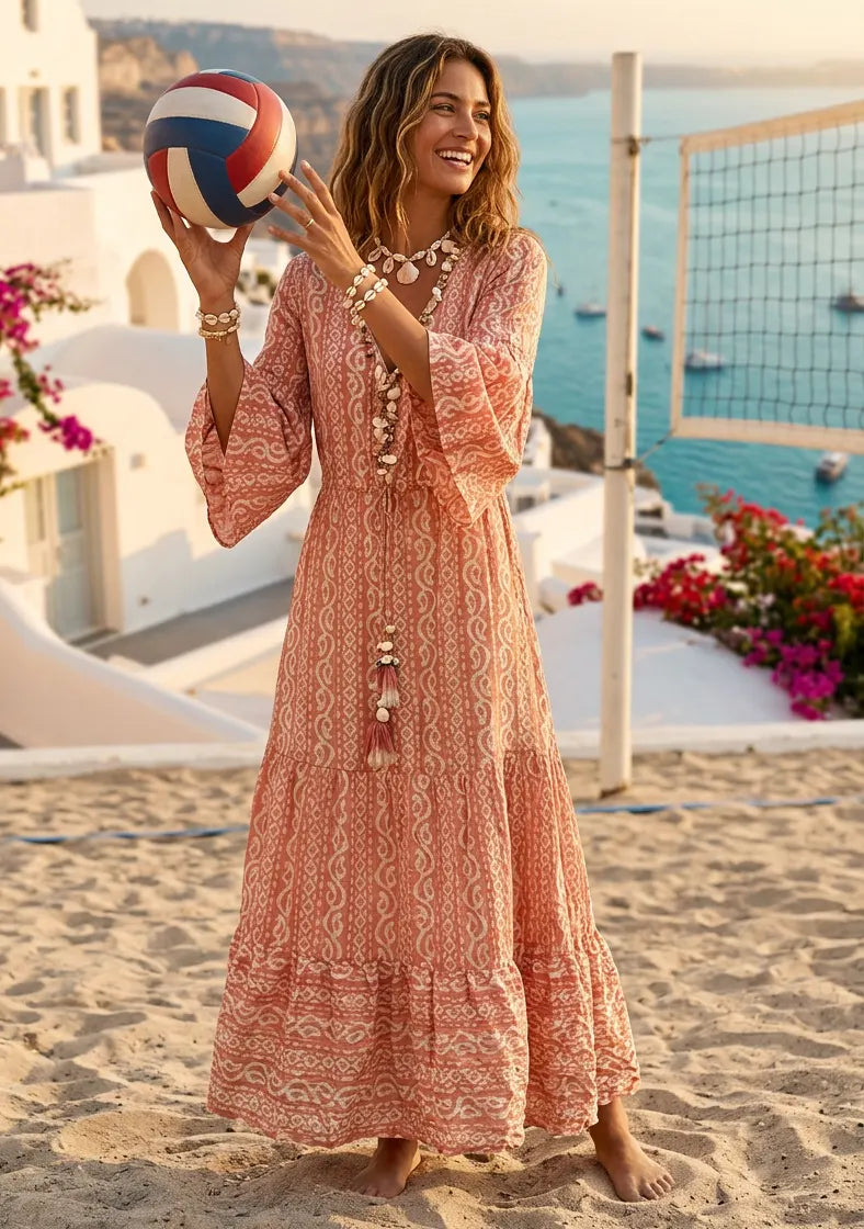 Bohemian Embroidered Cotton Dress for Women | ibBan Summer Collection - Alaz