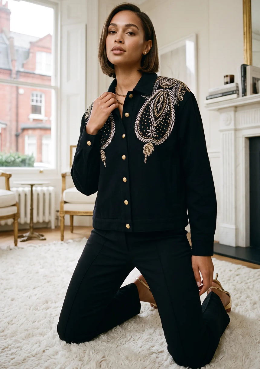 ibBan Luxury Hand Embroidered Women's Jacket - Esana Jacket