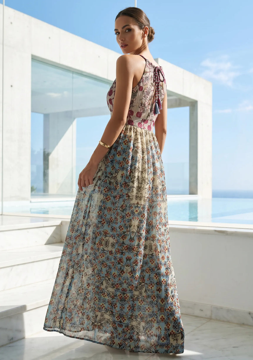 ibBan Lurex Cotton Printed Maxi Dress | Women's Resort & Summer Dress - Vasia