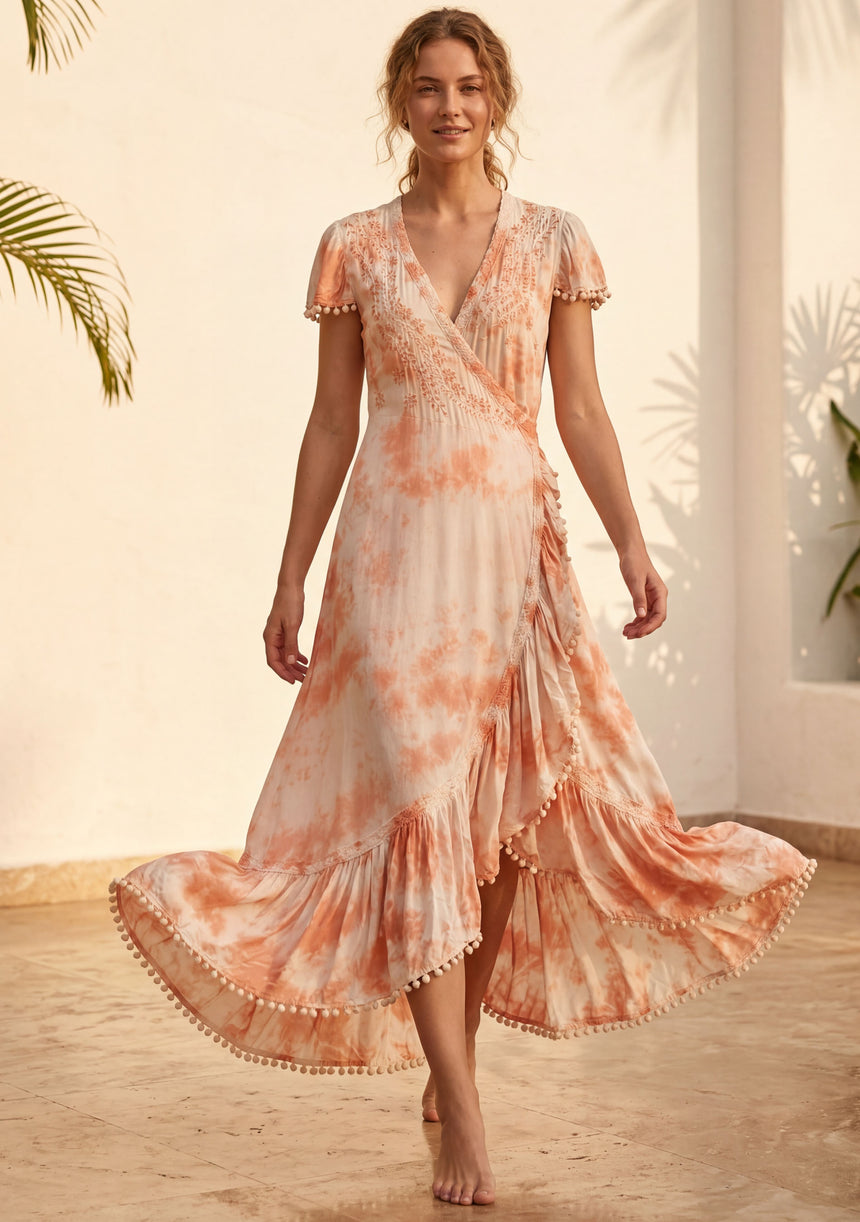 Maxivestido de algodón para mujer - Medi