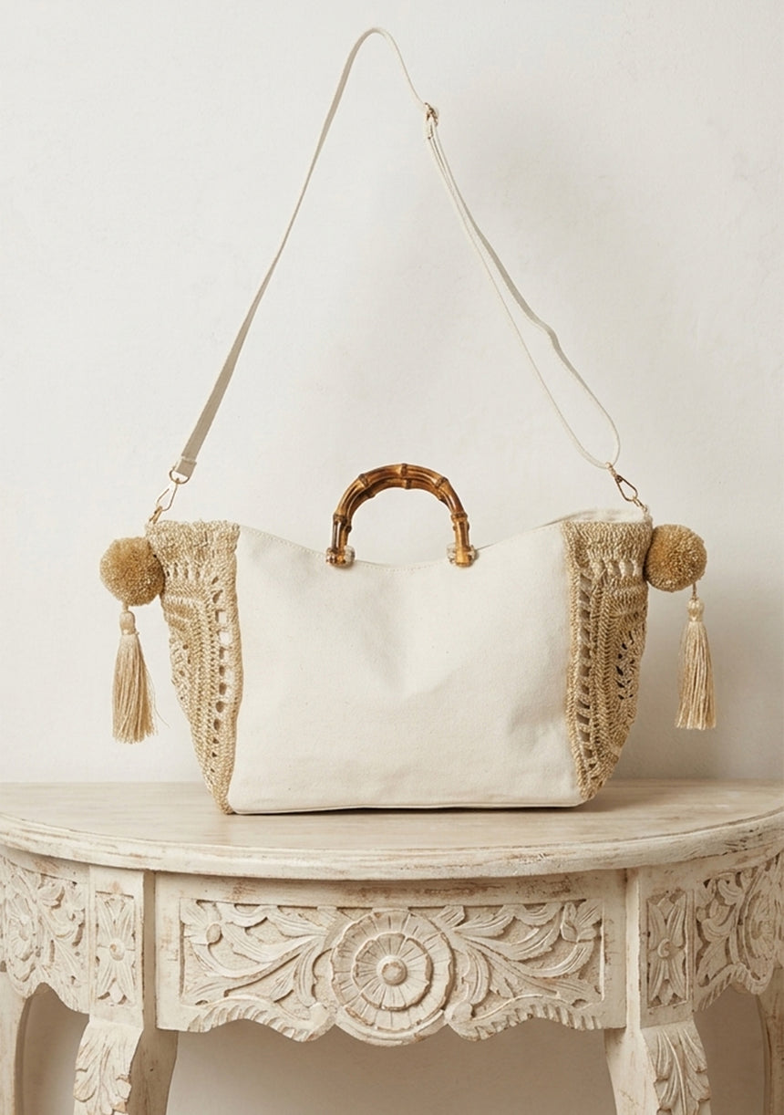 Bolso de lona bordado para mujer - Peras