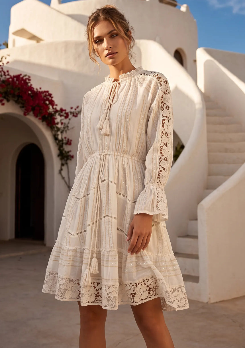 ibBan Women's Hand Embroidered Cotton Dres -Eshaal