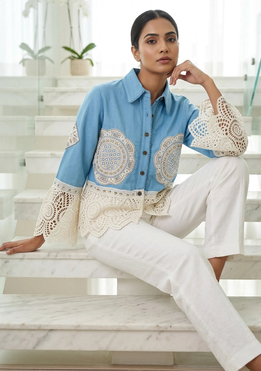 Chaqueta vaquera artesanal de mujer - Ishila