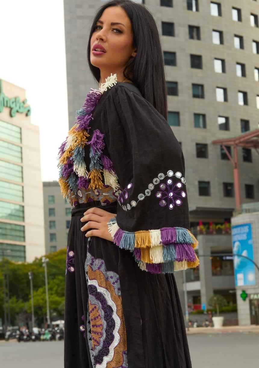 ibBan Vestido Largo para Mujer Sara | Tela Slub | Artesanal | Talla Única
