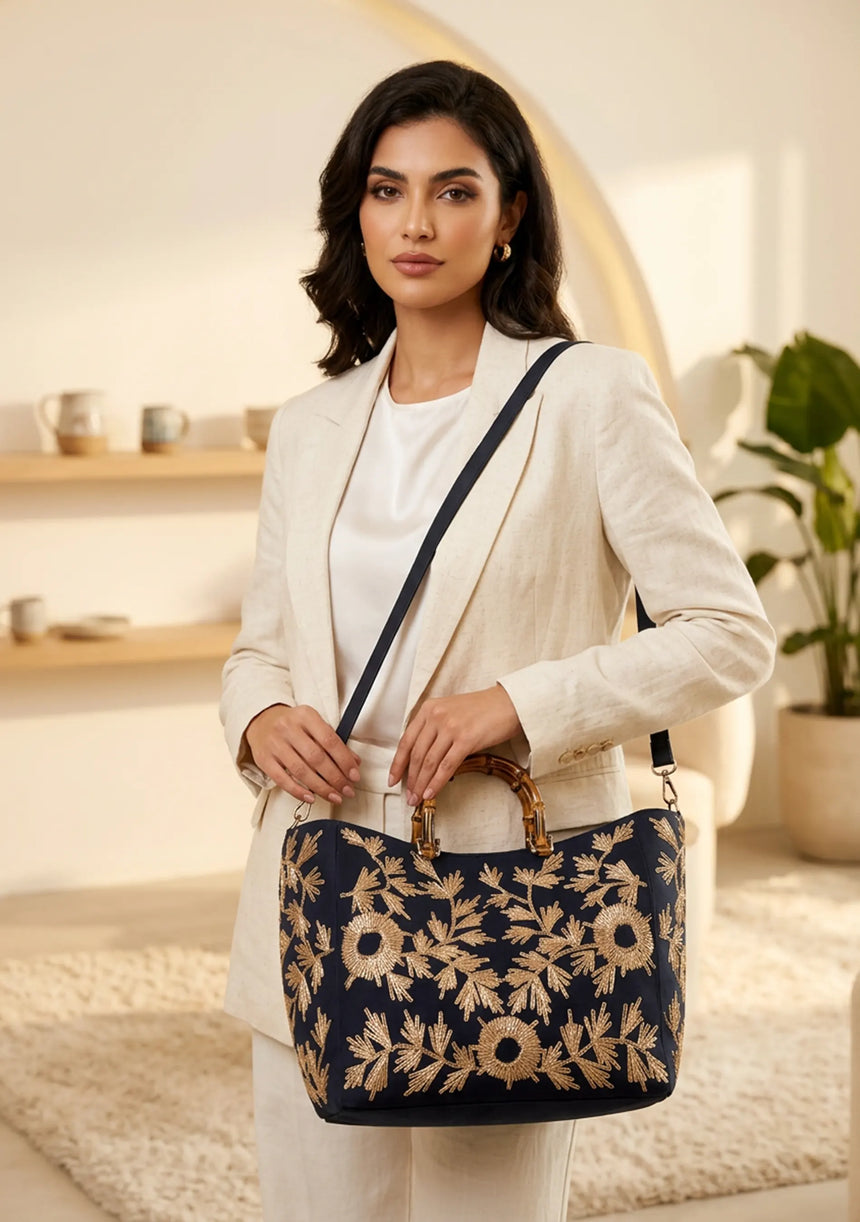 Bolso de lona bordado para mujer - Areeba