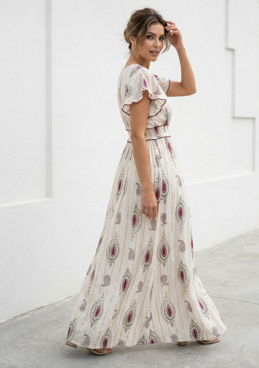Vestido largo de algodón para mujer - Nia