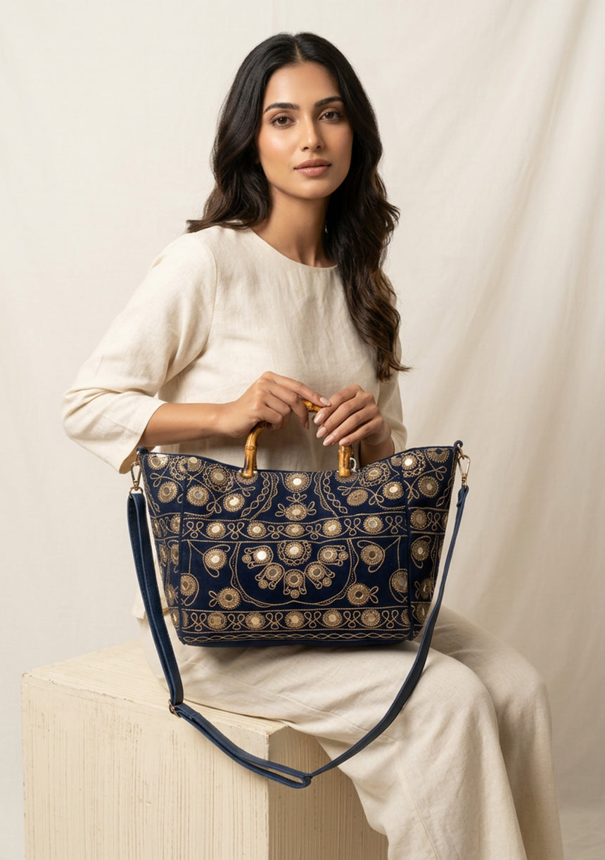 Bolso de lona bordado para mujer - Mihar