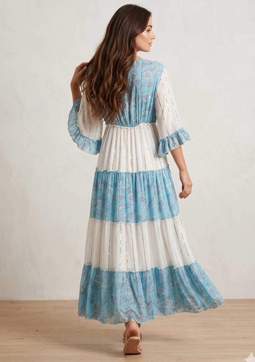 Vestido largo de algodón para mujer - Revaya
