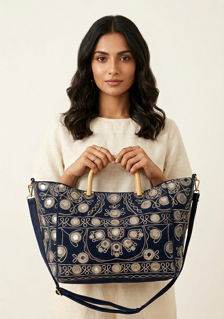 Bolso de lona bordado para mujer - Mihar