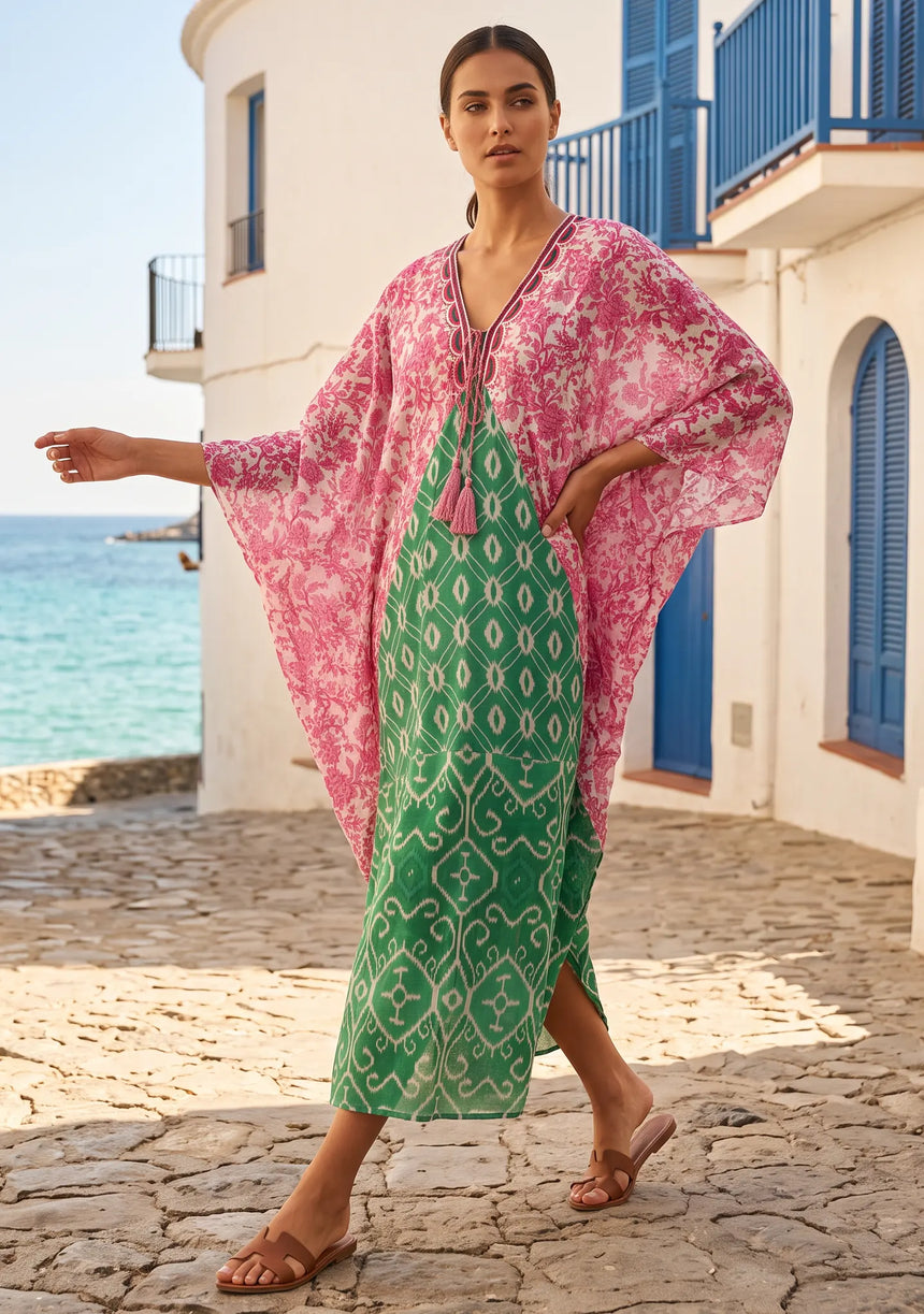 ibBan Women’s Mediterranean Hand Embroidered Dress - Rutvi