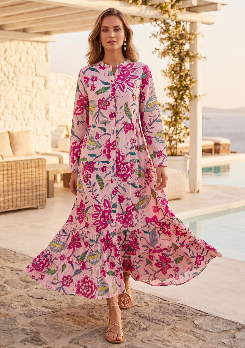Maxivestido de algodón para mujer - Nobia
