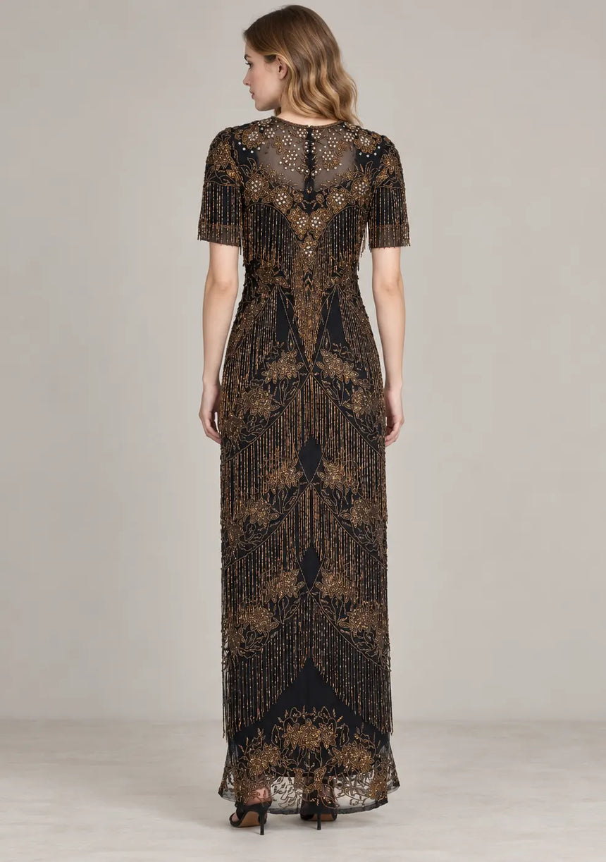 ibBan Party Long Dress with Hand Beadwork -Elsa