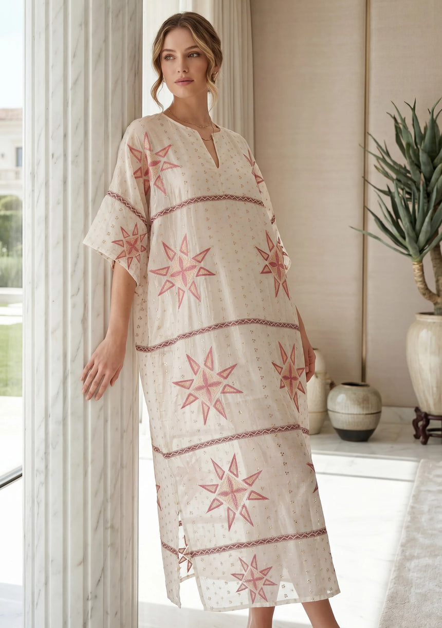 Women's Cotton Maxi Dress V-Neck - Rubiya