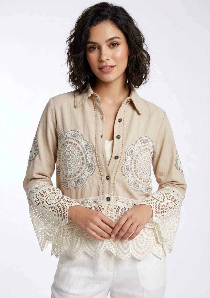 Chaqueta vaquera artesanal de mujer - Ishila