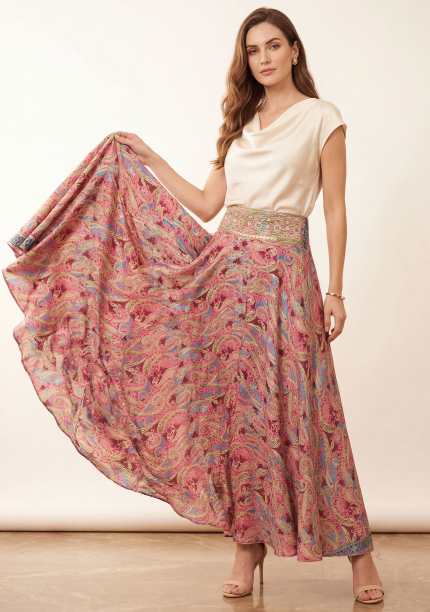 Minivestido de seda rosa para mujer - Clásico