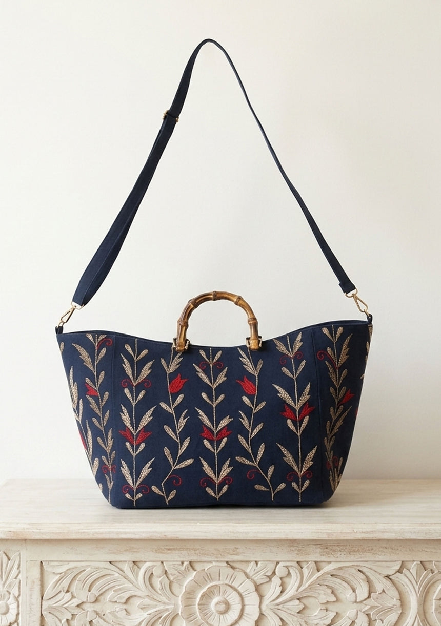 Bolso de lona bordado para mujer - Tona