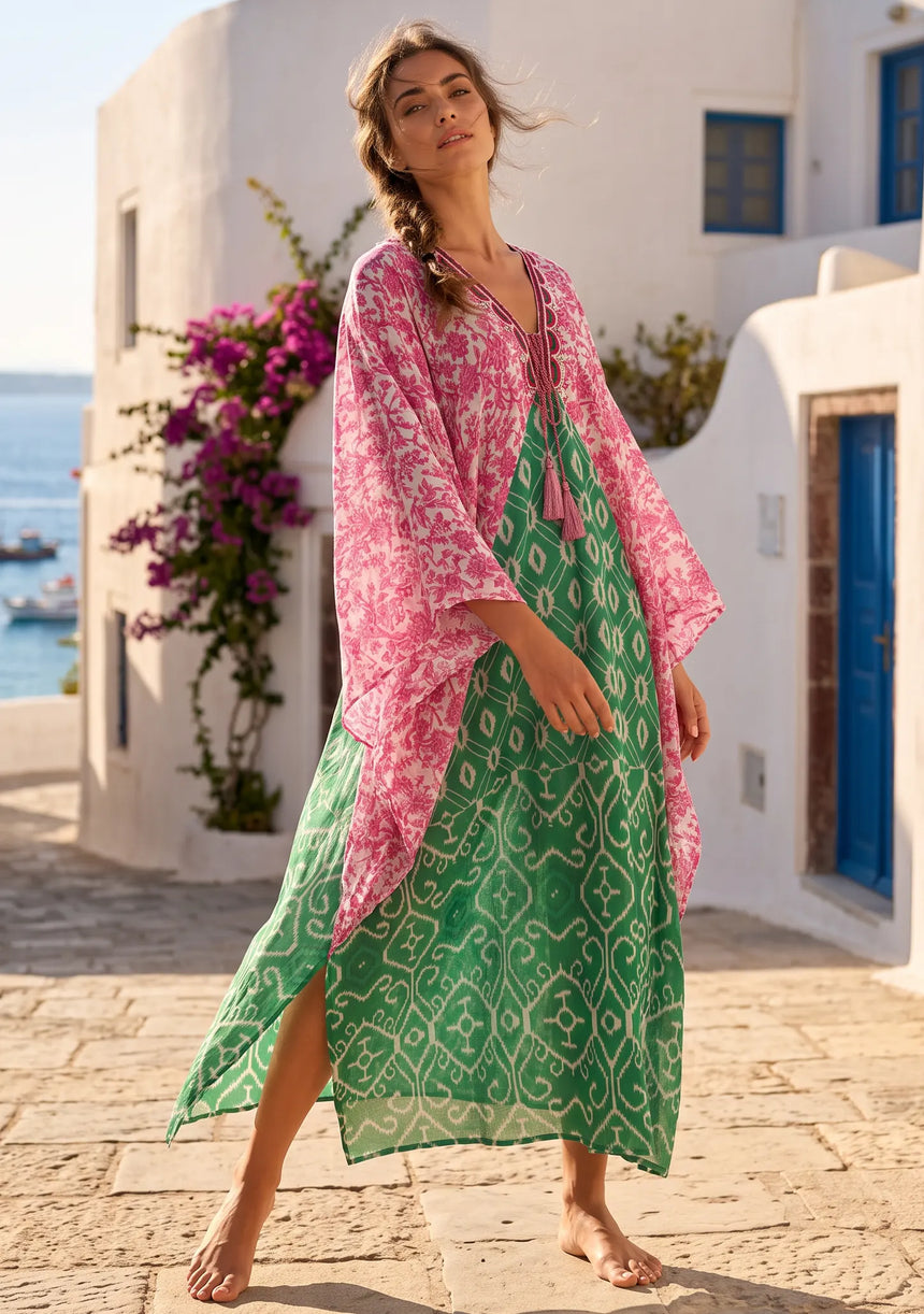 ibBan Women’s Mediterranean Hand Embroidered Dress - Rutvi