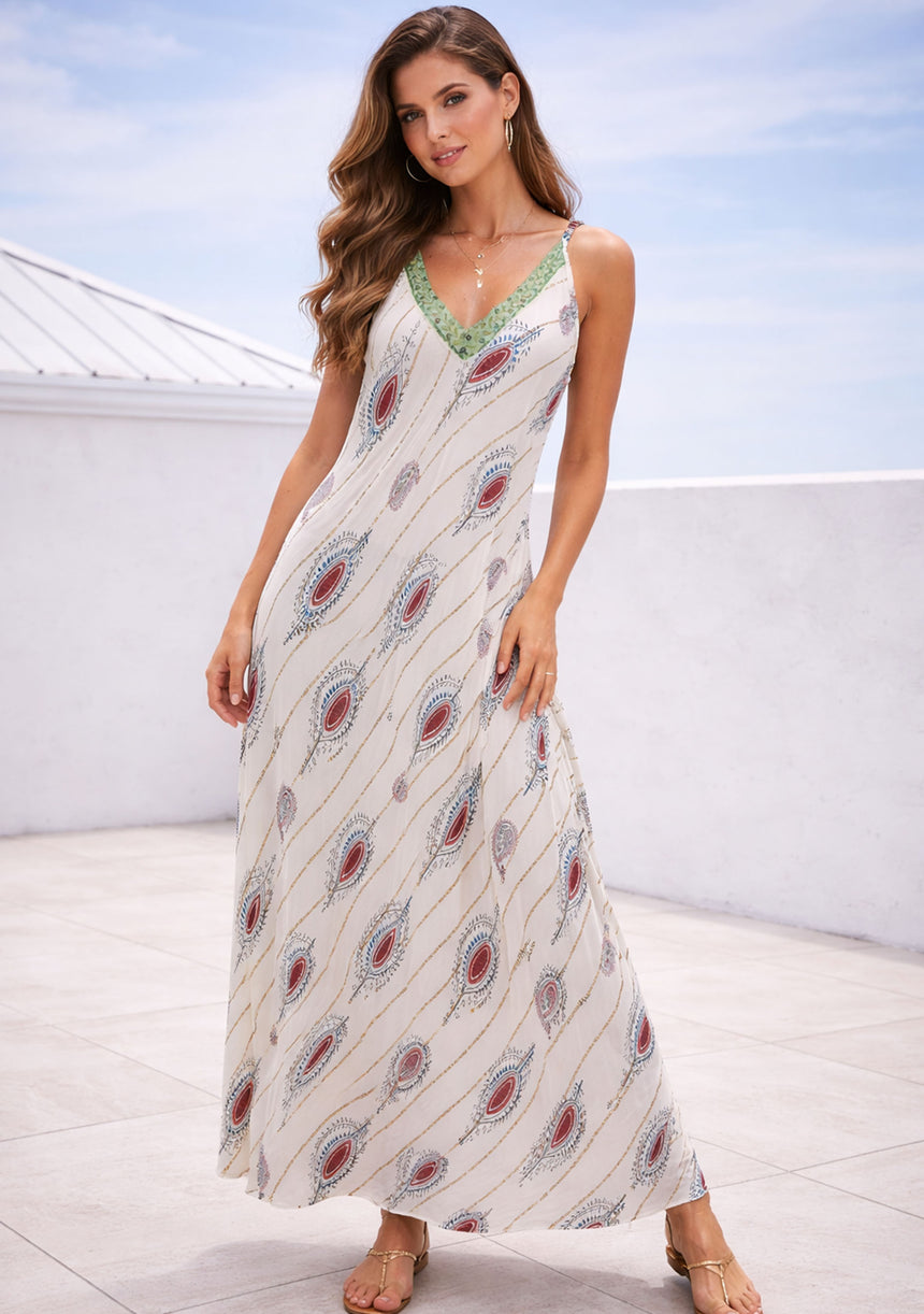 Vestido maxi de algodón para mujer - Abeer