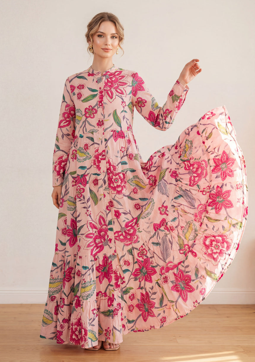Maxivestido de algodón para mujer - Nobia