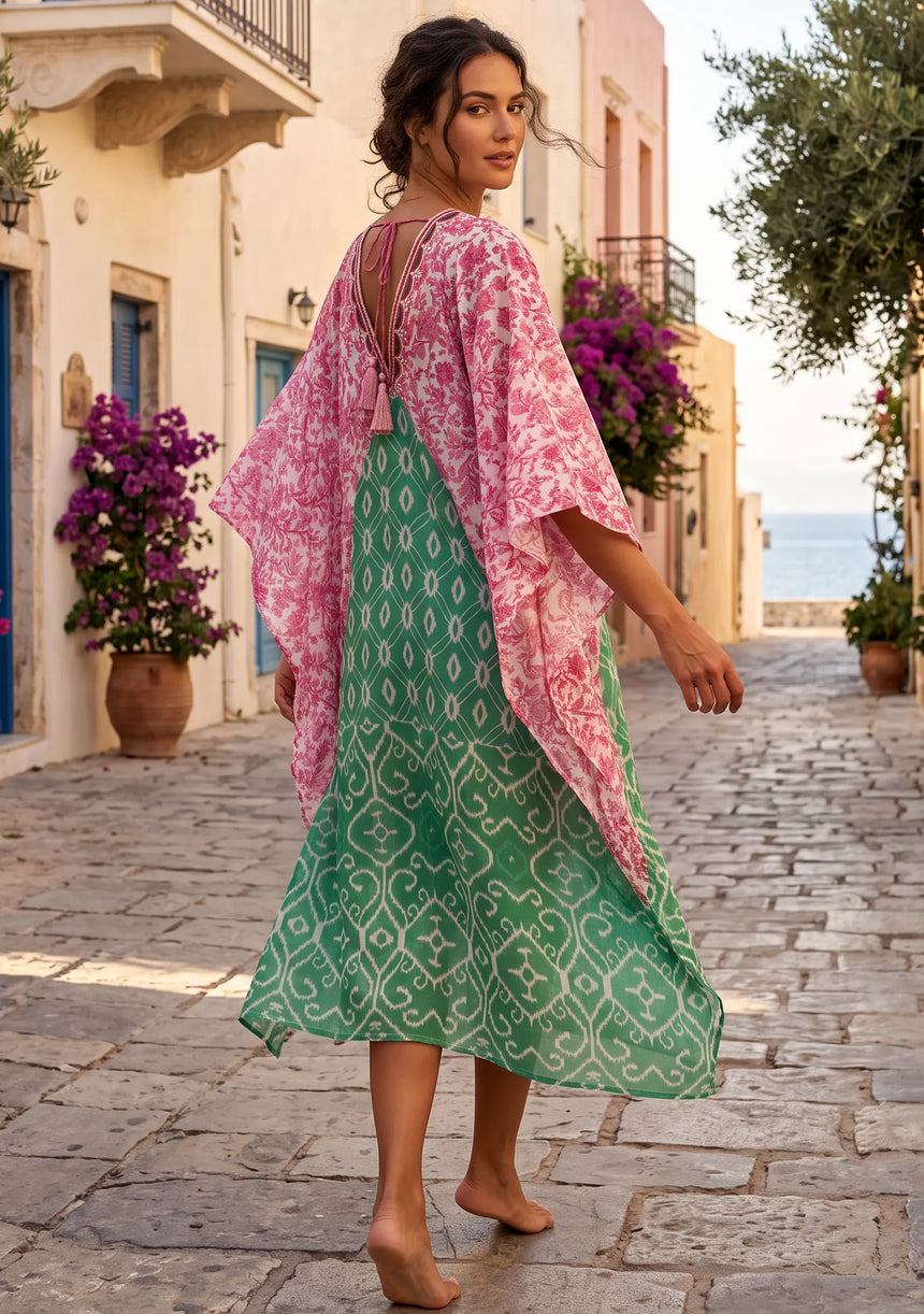 ibBan Women’s Mediterranean Hand Embroidered Dress - Rutvi