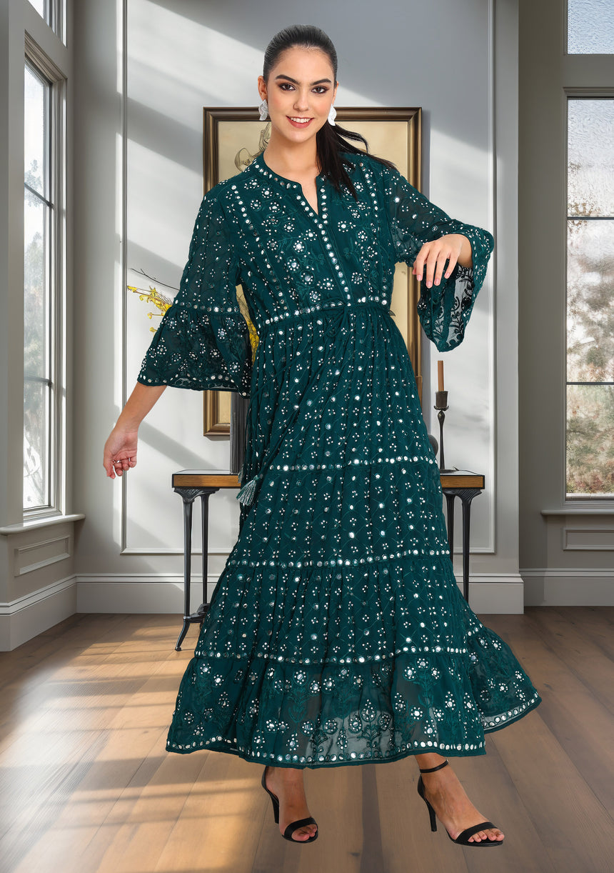ibBan Women's Winter Hand Embroidered Long Tunic -Inshi