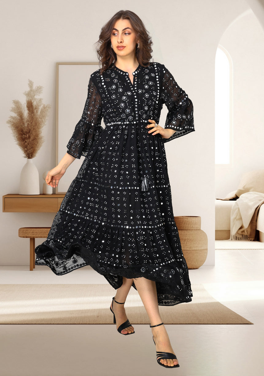 ibBan Women's Winter Hand Embroidered Long Tunic -Inshi