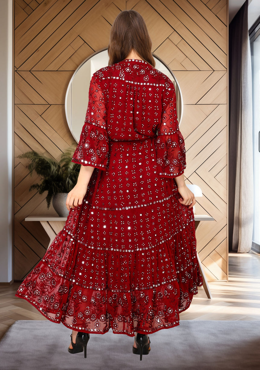 ibBan Women's Winter Hand Embroidered Long Tunic -Inshi