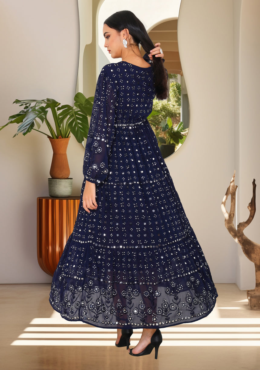 ibBan Women's Winter Hand Embroidered Maxi Dress -Inshi Long Dress