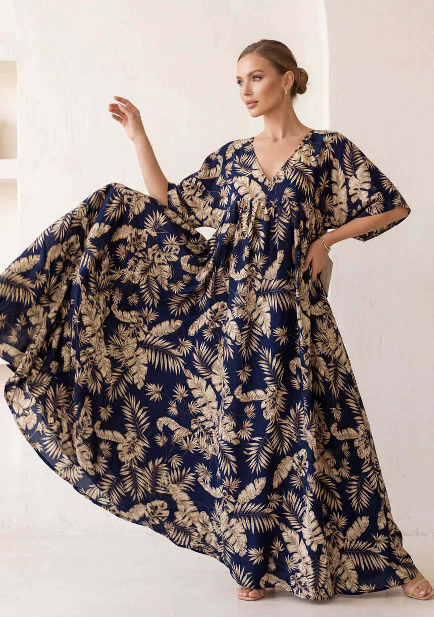 Maxivestido de algodón para mujer - Tabina