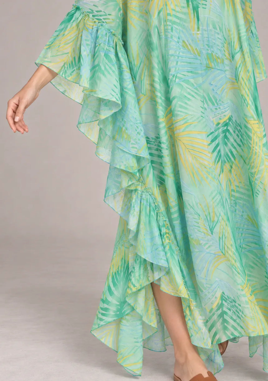 ibBan Printed Cotton Kaftan Dress - Kanha