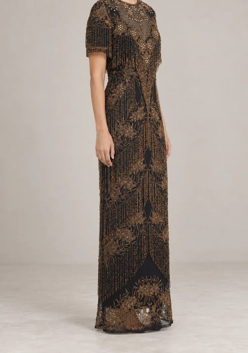 ibBan Party Long Dress with Hand Beadwork -Elsa
