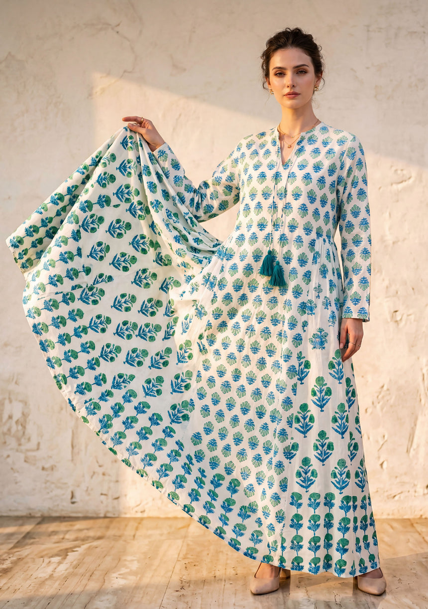 Maxivestido de algodón para mujer - Avira