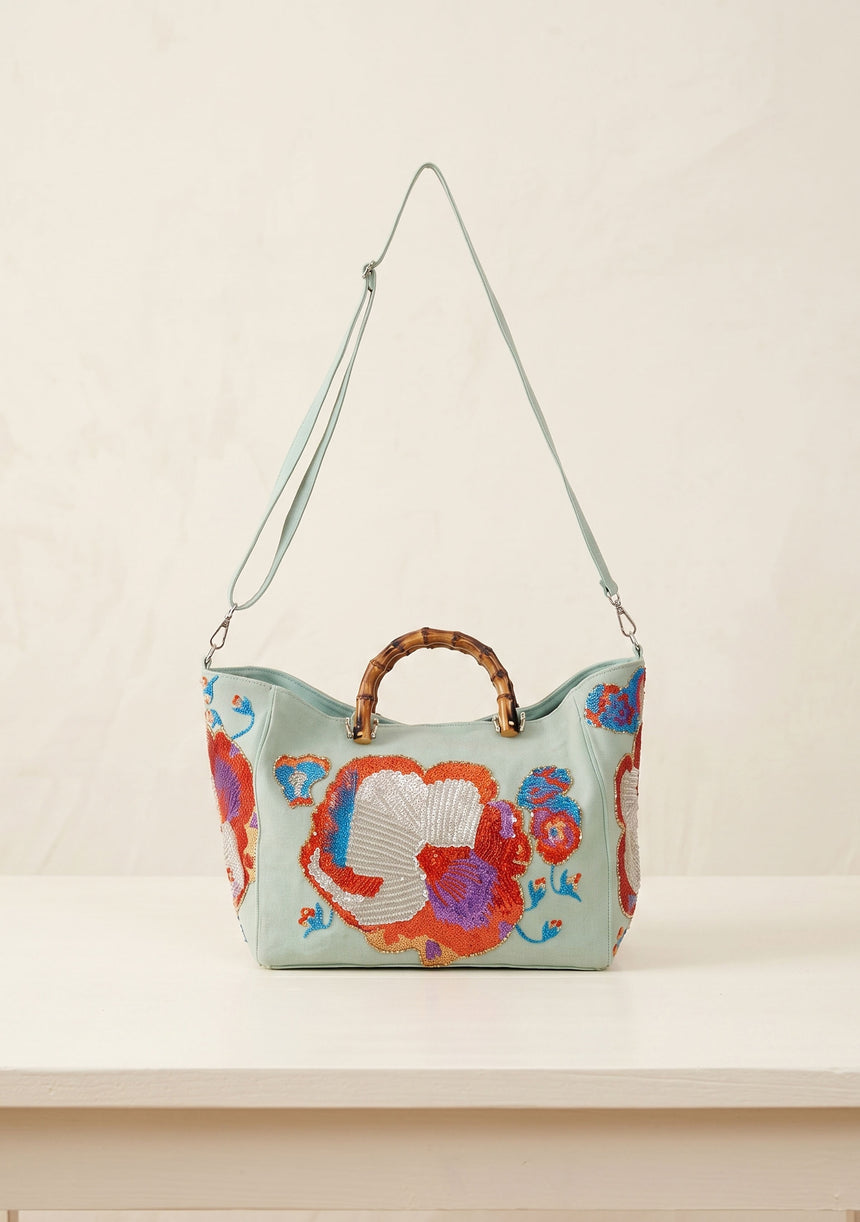 Bolso de lona bordado para mujer - Alisha