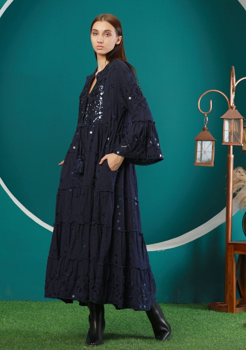 ibBan Women's Long Tunic Adina | Slub Fabric | Artisan | One Size