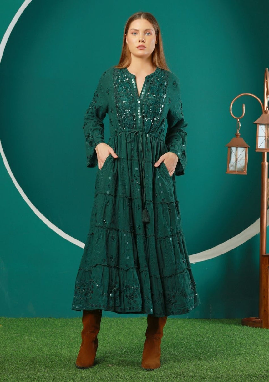 ibBan Women's Long Tunic Adina | Slub Fabric | Artisan | One Size