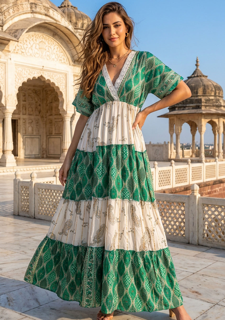 Vestido largo de algodón para mujer - Revaya