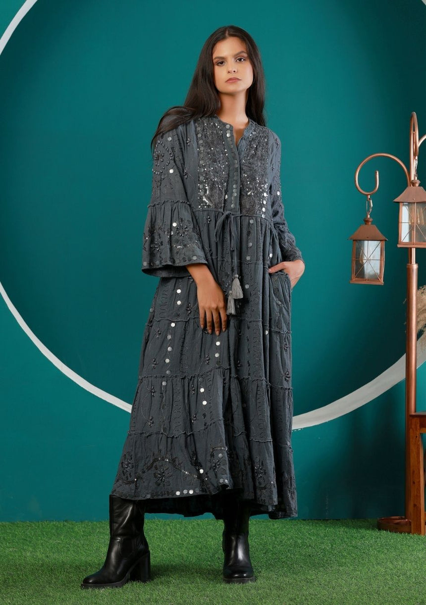 ibBan Women's Long Tunic Adina | Slub Fabric | Artisan | One Size
